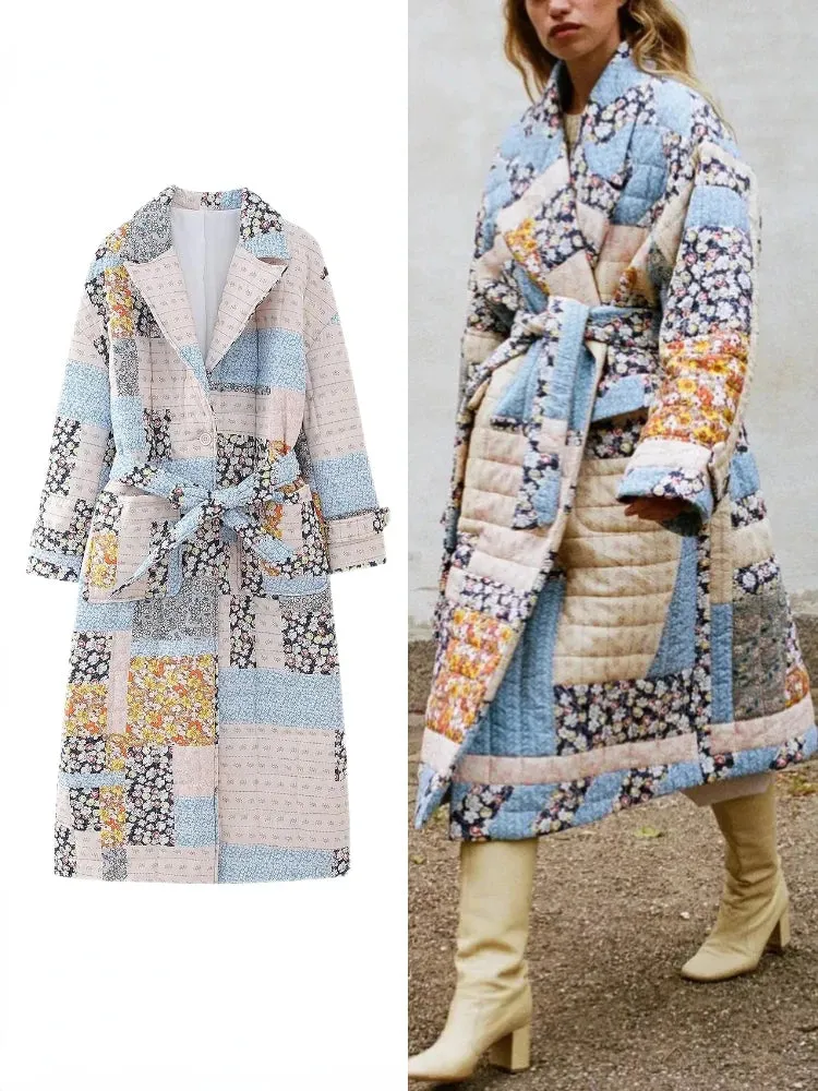 Quilted Printed Coat