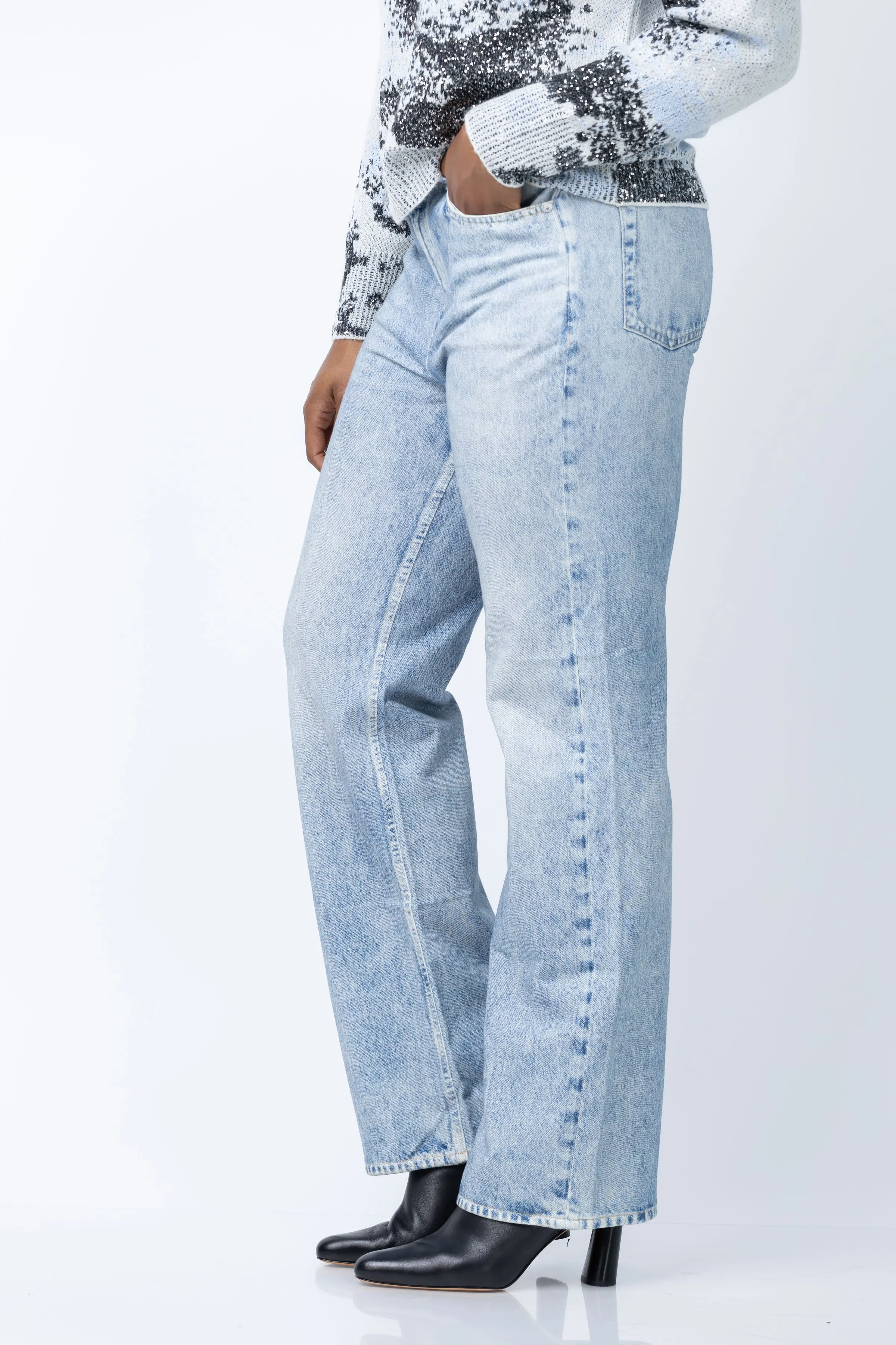 Rag & Bone Miramar Shea High-Rise Full Relaxed Straight in Riverly