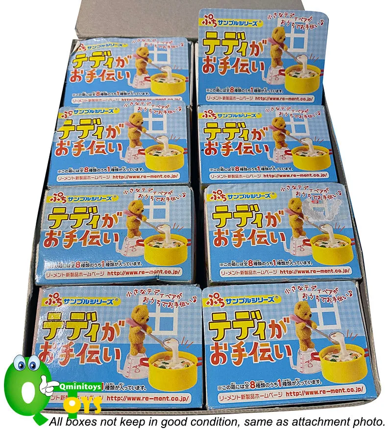 Rare 2010 Re-Ment Teddy Bear Help Kitchen Full Set of 8 pcs (6 Brand New 2Used)