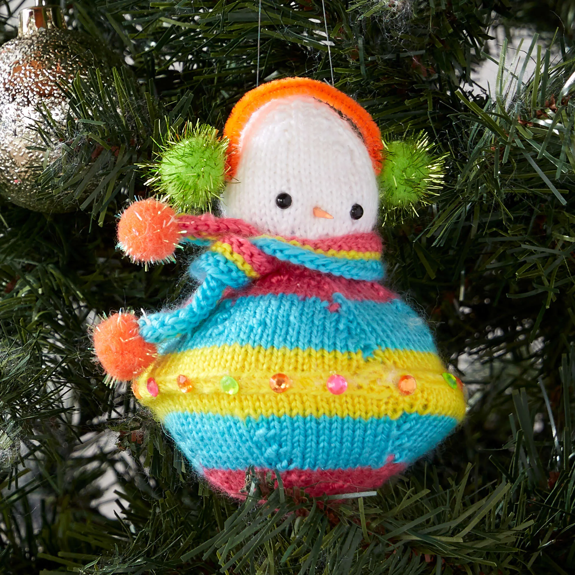 Red Heart Flying Saucer Knit Snowman