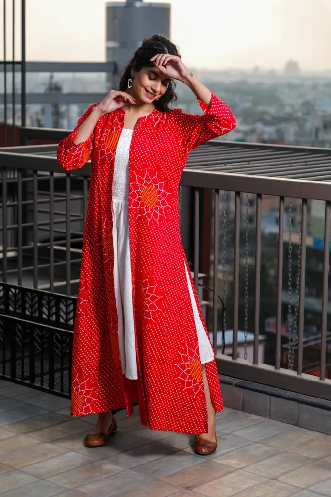 Red Jacket Maxi Dress