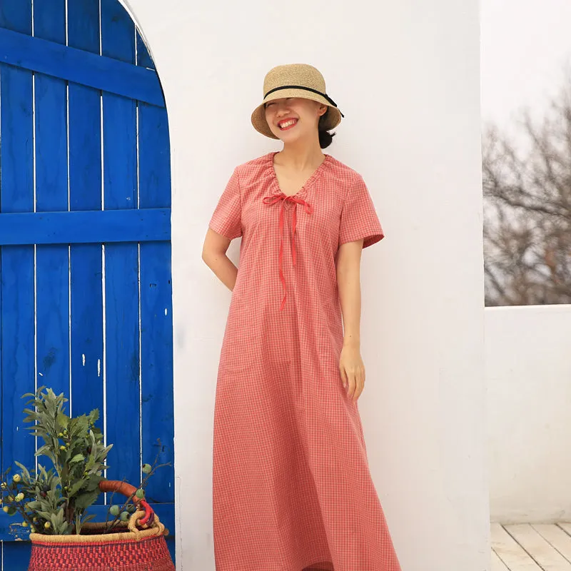 Red Maxi Dress Summer Linen Bridemaid Dress Wedding Dress Women Linen Dresses Z97304