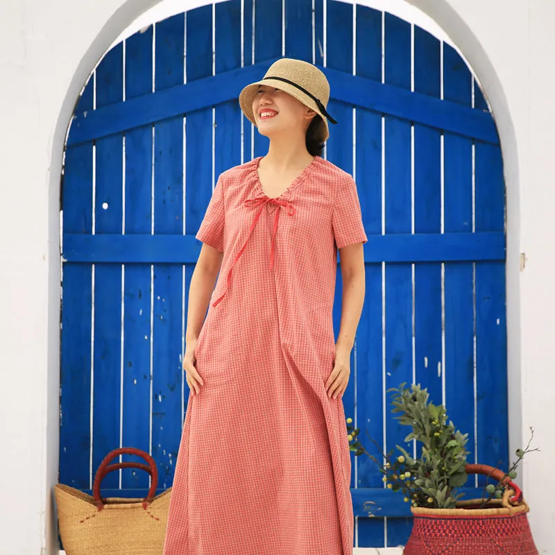 Red Maxi Dress Summer Linen Bridemaid Dress Wedding Dress Women Linen Dresses Z97304