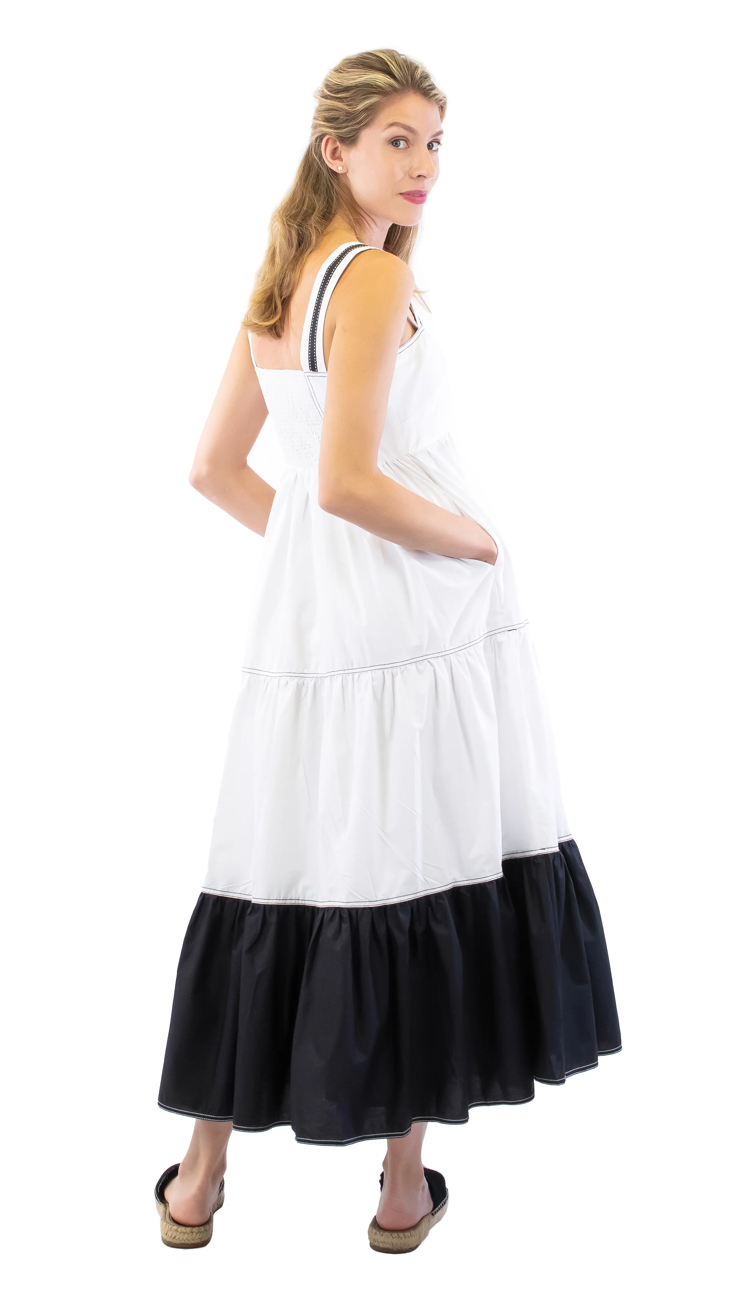 Rita Dress - White / Black