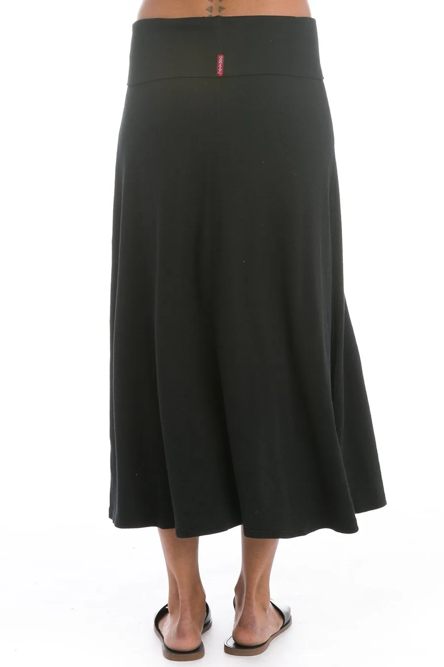 Rolldown Ribbed Midi Skirt