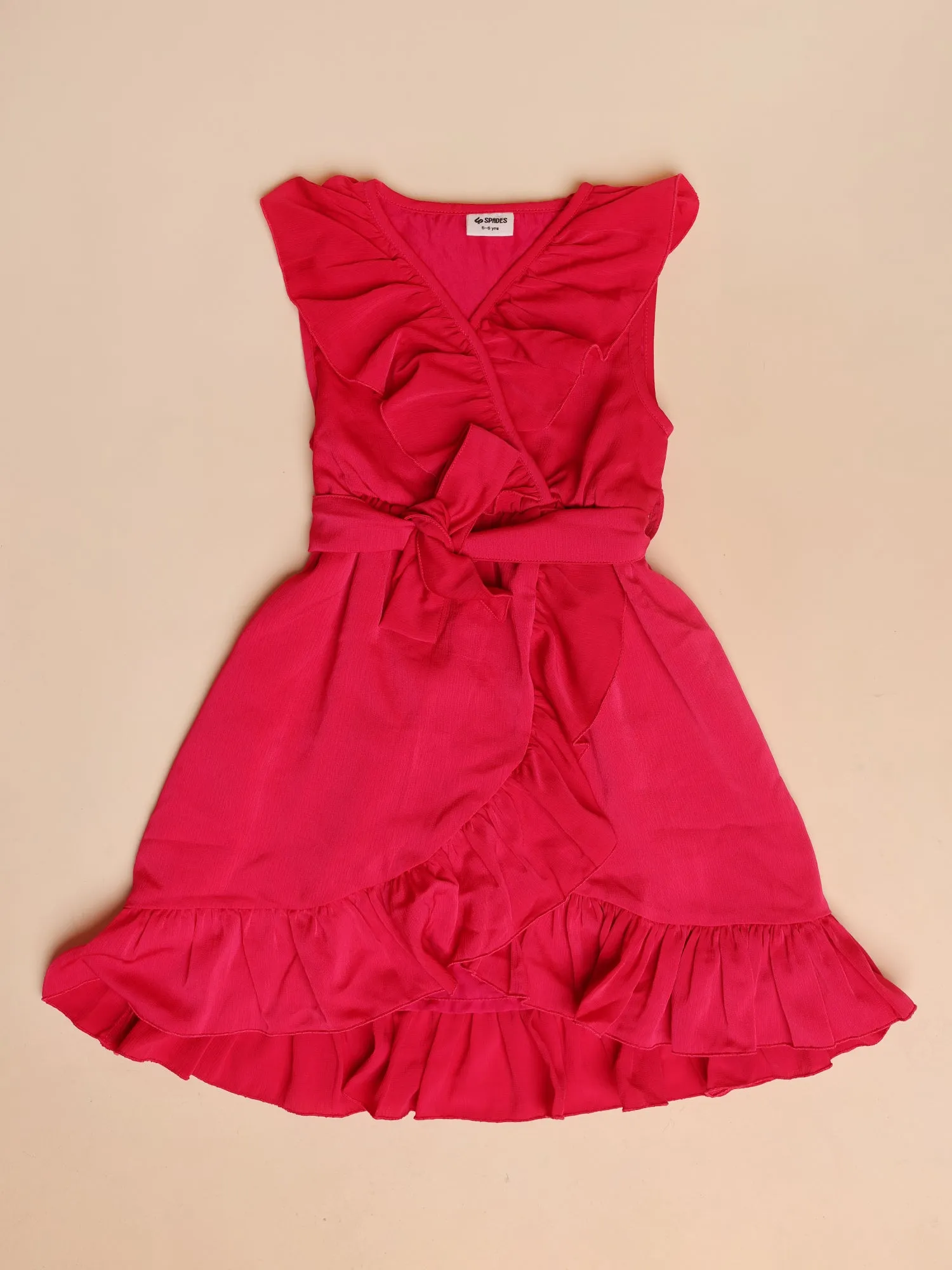 Rosy Ruffle Wrap Dress