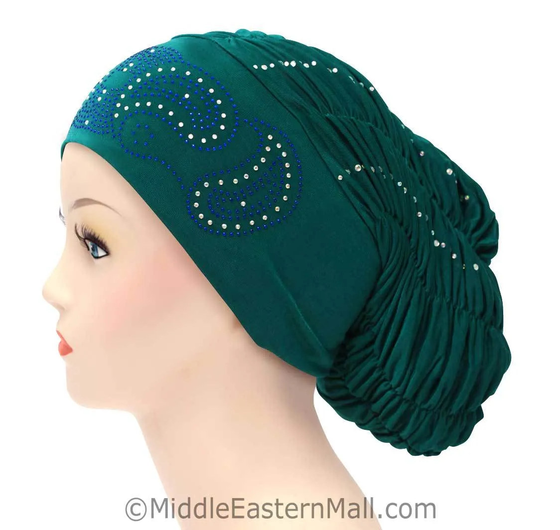 Royal Snood Ruched Hijab Caps Any stone design