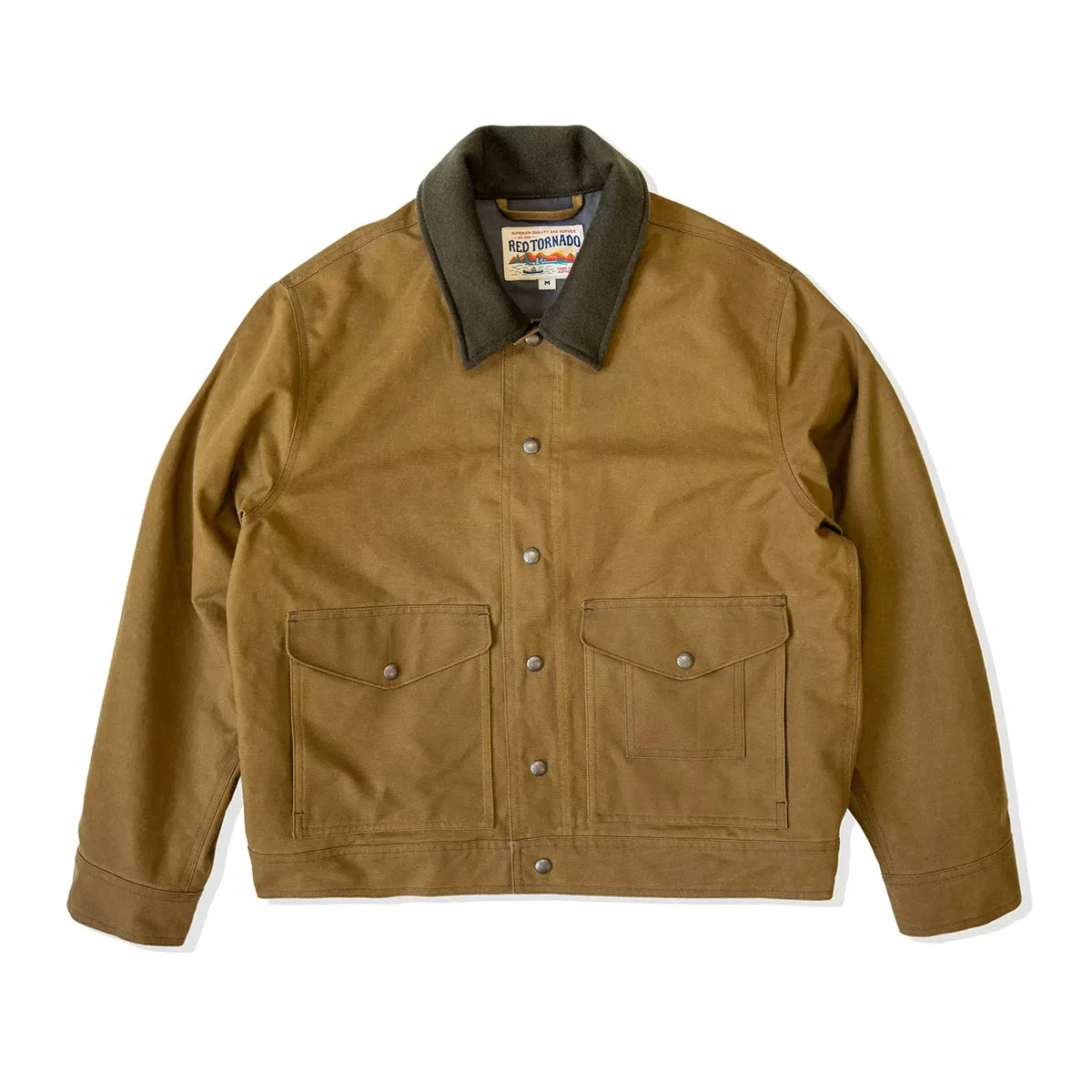 Rugged Waxed Canvas Work Jacket - Men's Short Type Outerwear