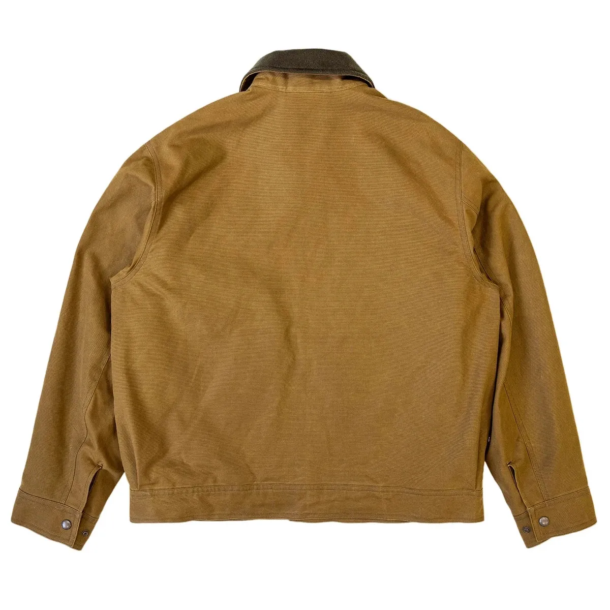 Rugged Waxed Canvas Work Jacket - Men's Short Type Outerwear