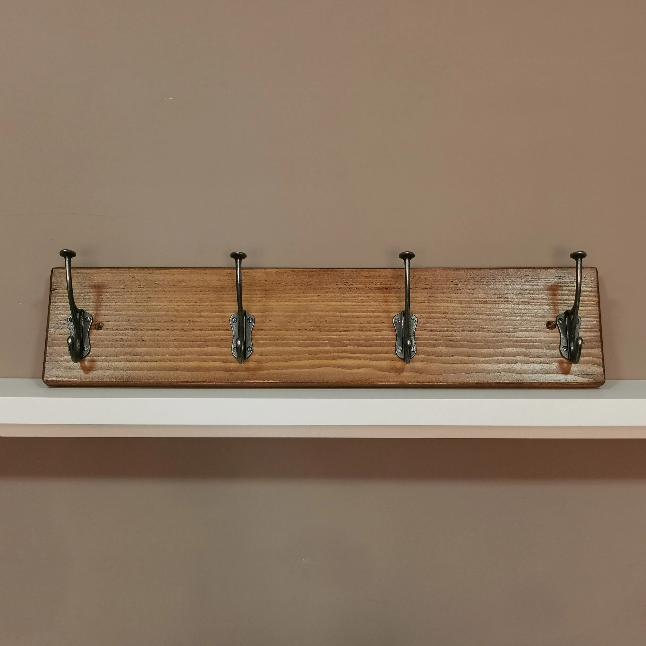 Rustic Handmade Coat Rack - 4 Hammerhead Double Hangers