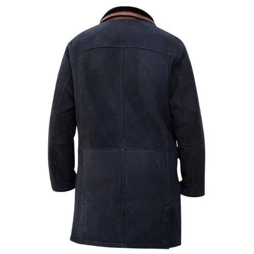 RW Authentic Sheepskin Longmire Black Genuine Leather Coat