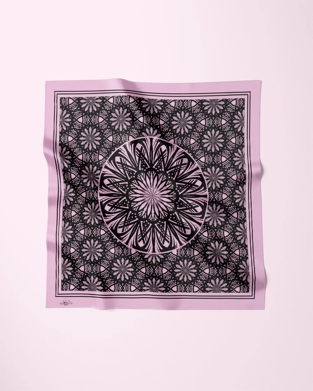 SERENITY BLACK PINK Mandala Designer 100% Silk Scarf