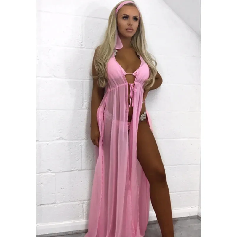 Sexy Pink Maxi Dress Beach Coverup