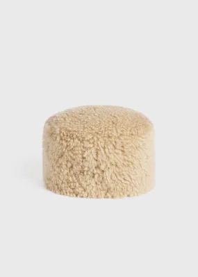 Shearling pillbox hat butter