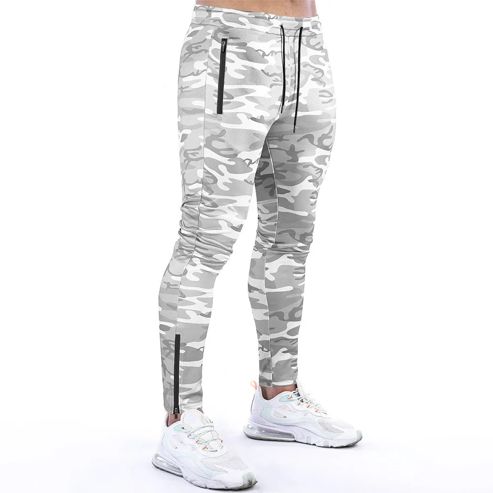 Sidiou Group Anniou Outdoor Camouflage Fitness Tights Elastic Waist Pants Workout Training Jogging Pants With Pocket for Men