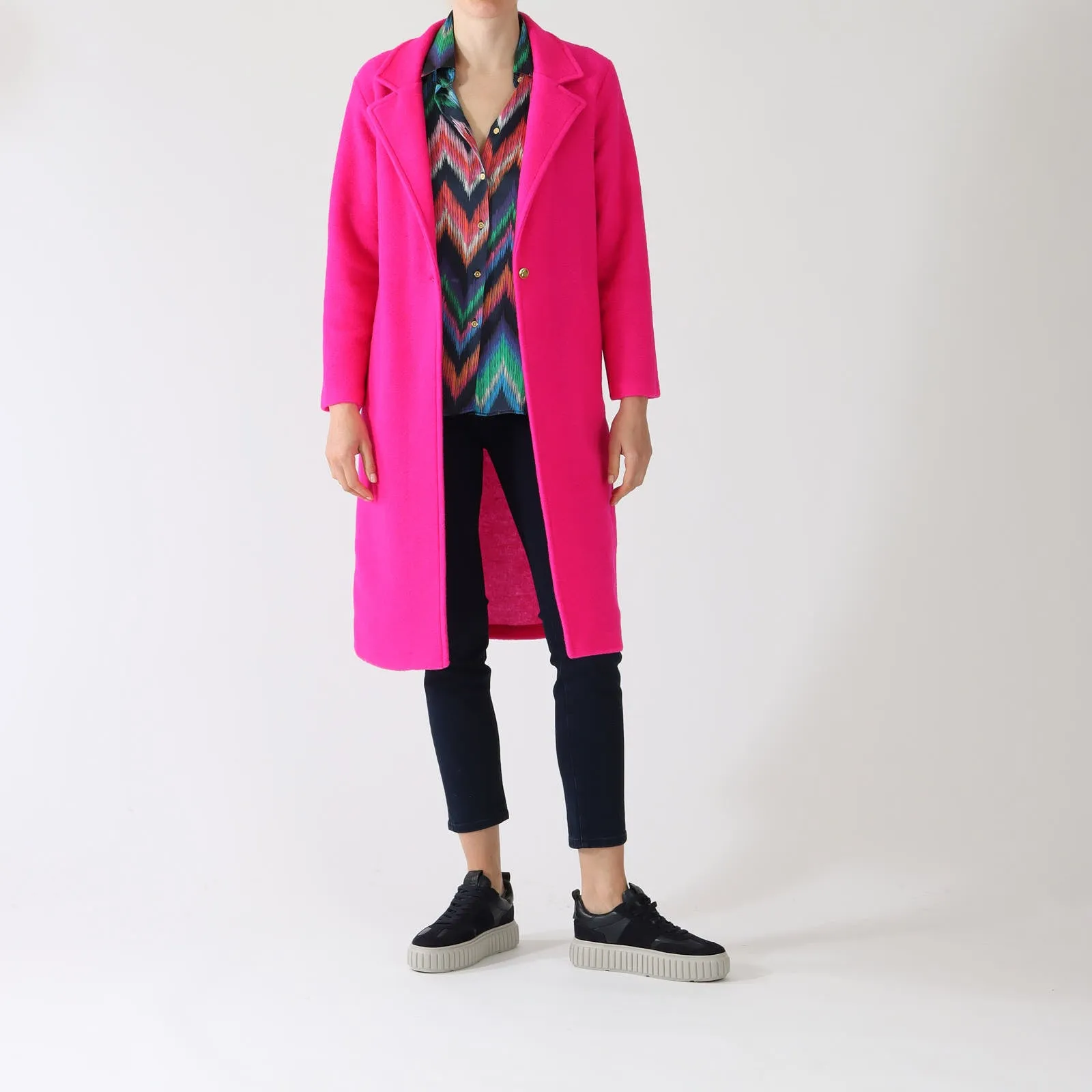 Siena Rosa Fluor Wool Blend Coat