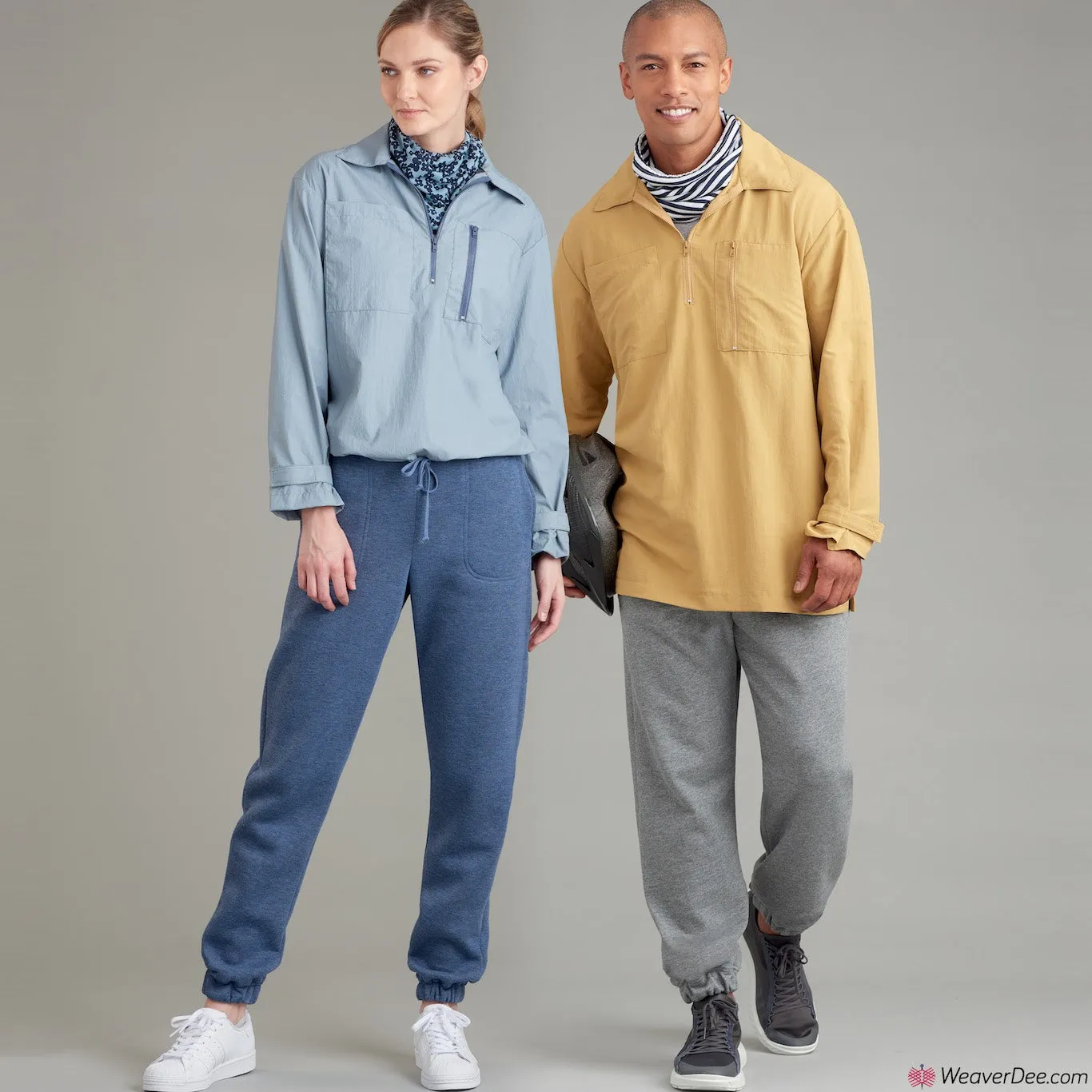 Simplicity Pattern S9278 Unisex Tops In 2 Lengths, Trousers & Neckpiece