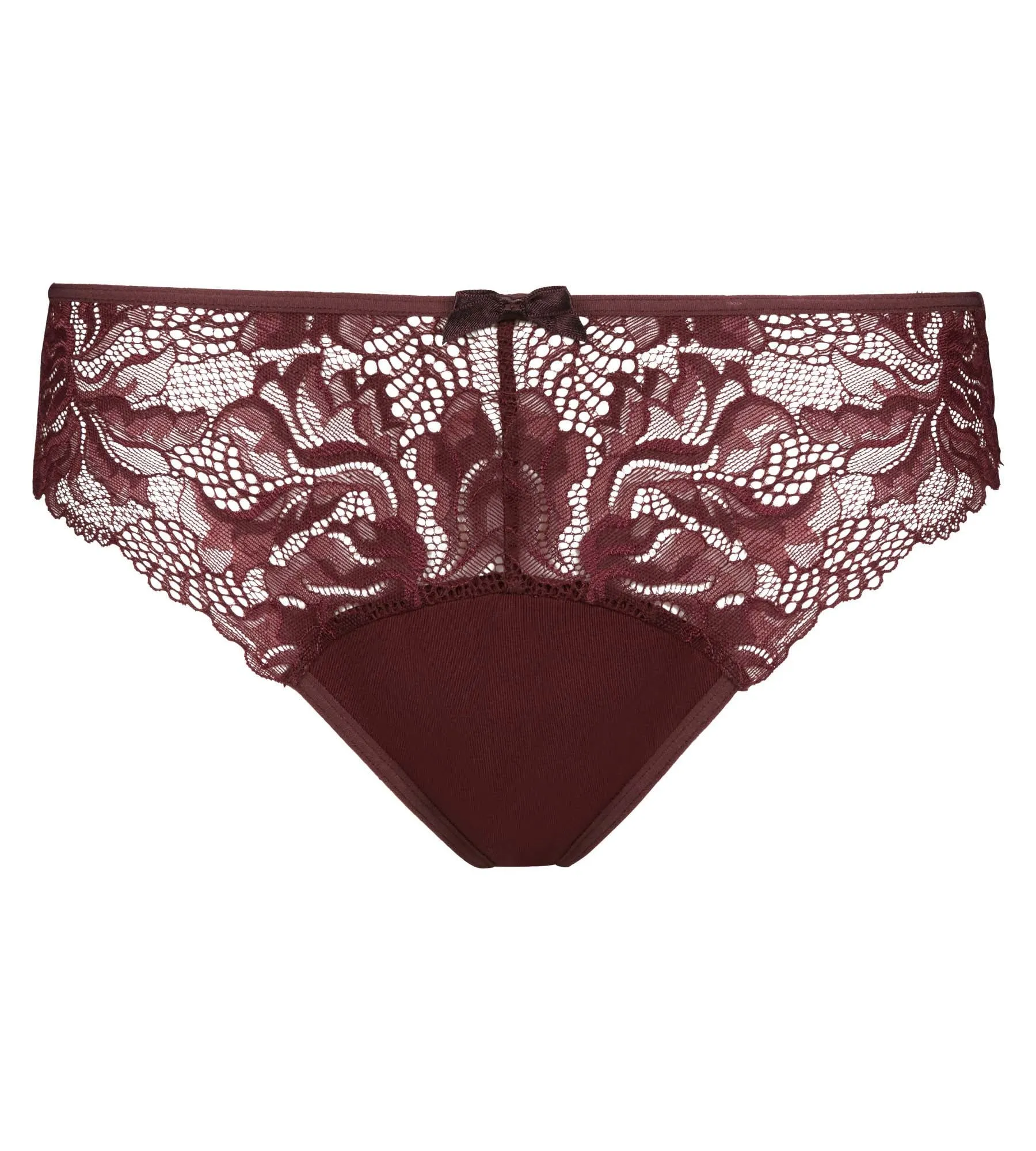 Slip femme en dentelle et microfibre Rubis Foncé Generous Essentiel