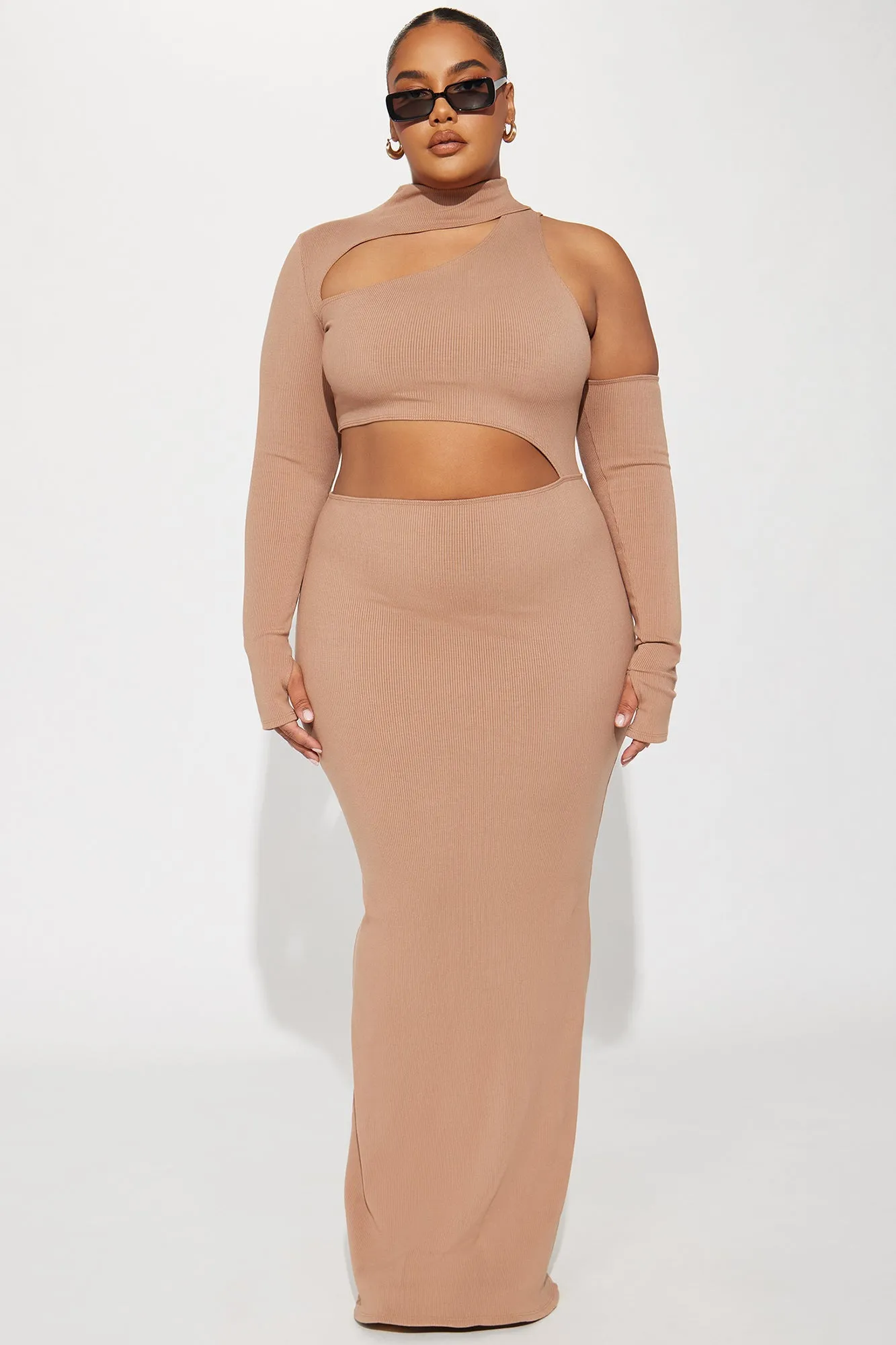 Snatched Maxi Dress - Nude