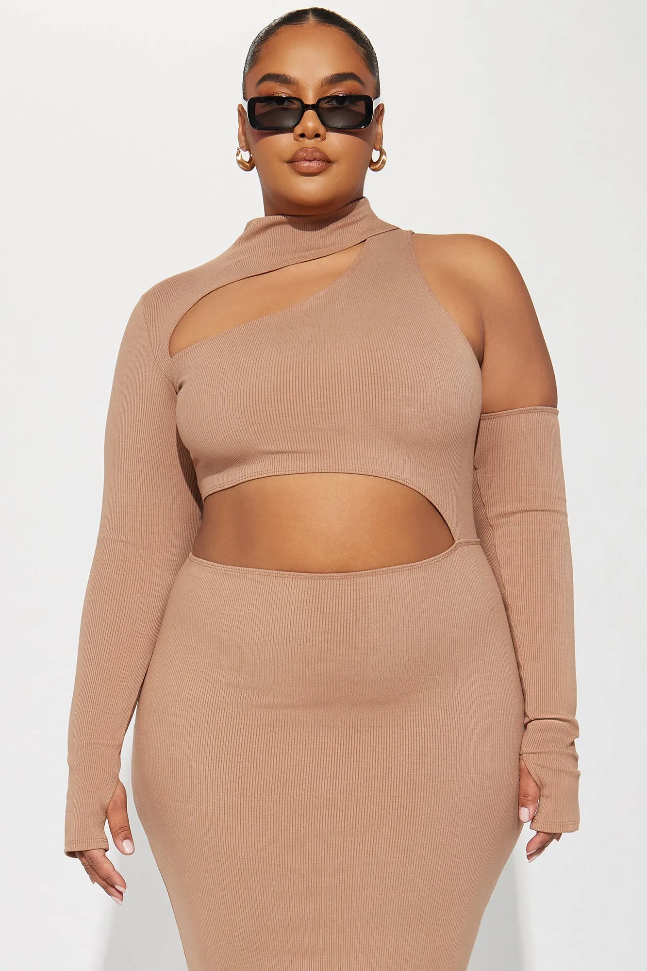 Snatched Maxi Dress - Nude