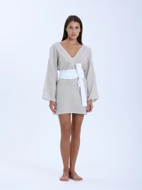 St. Tropez Long Sleeve Mini Dress - Beige