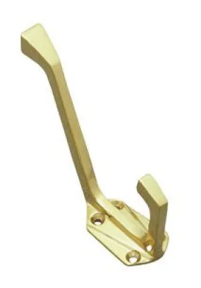 Superior Brass Hat & Coat Hook Art Deco PB 100mm