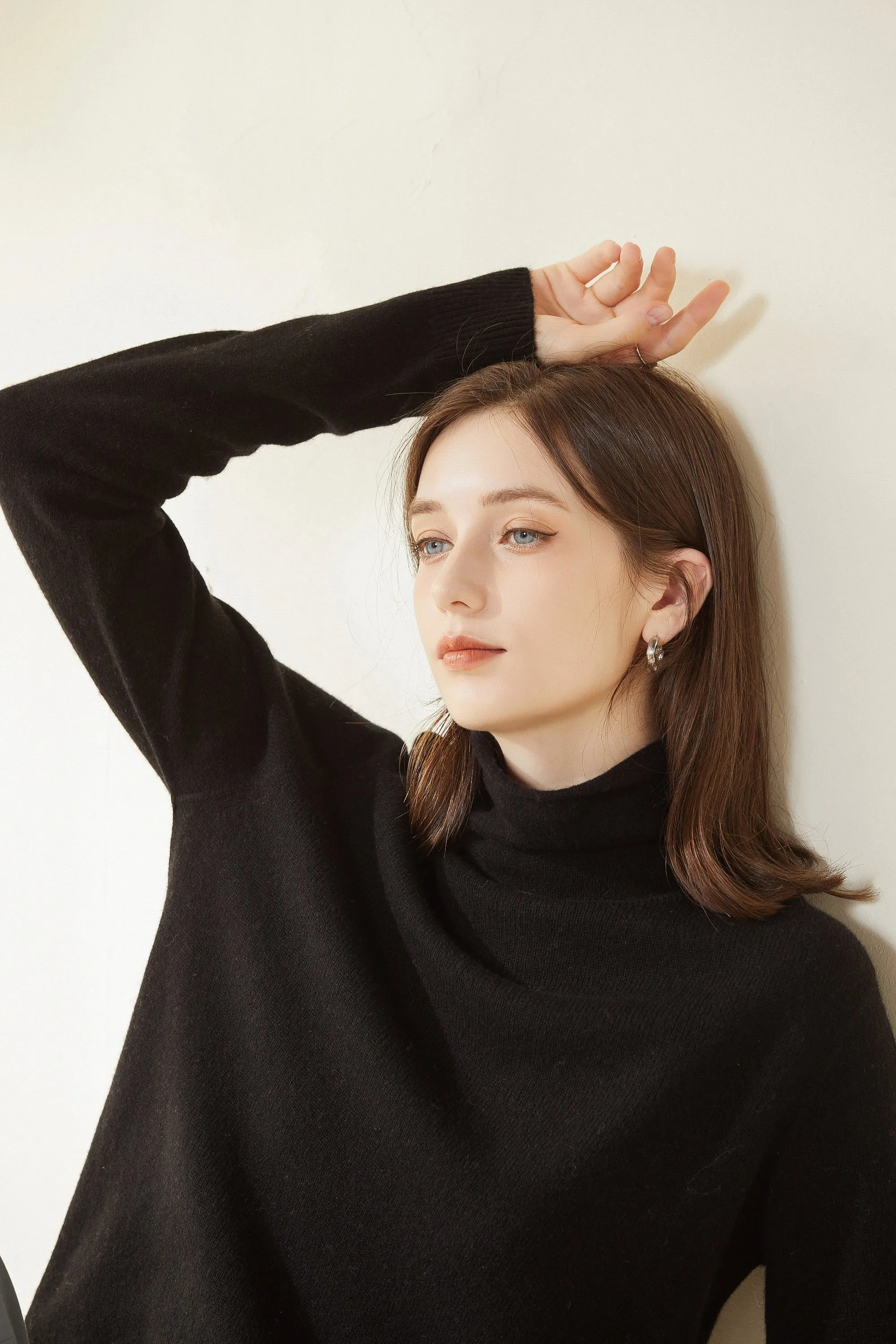 Sylphide | Maia Black Rollneck Wool Sweater