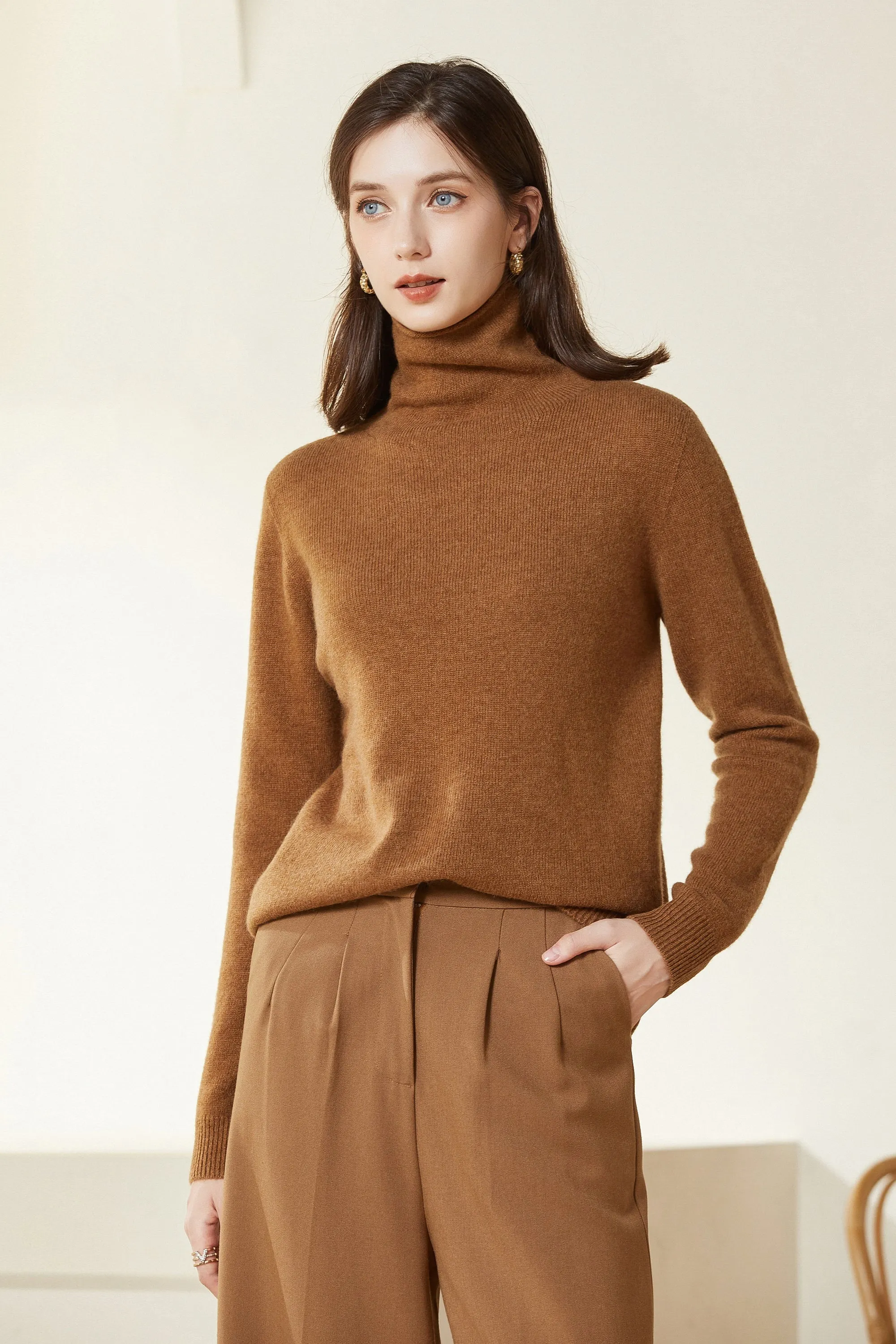 Sylphide | Maia Camel Rollneck Wool Sweater