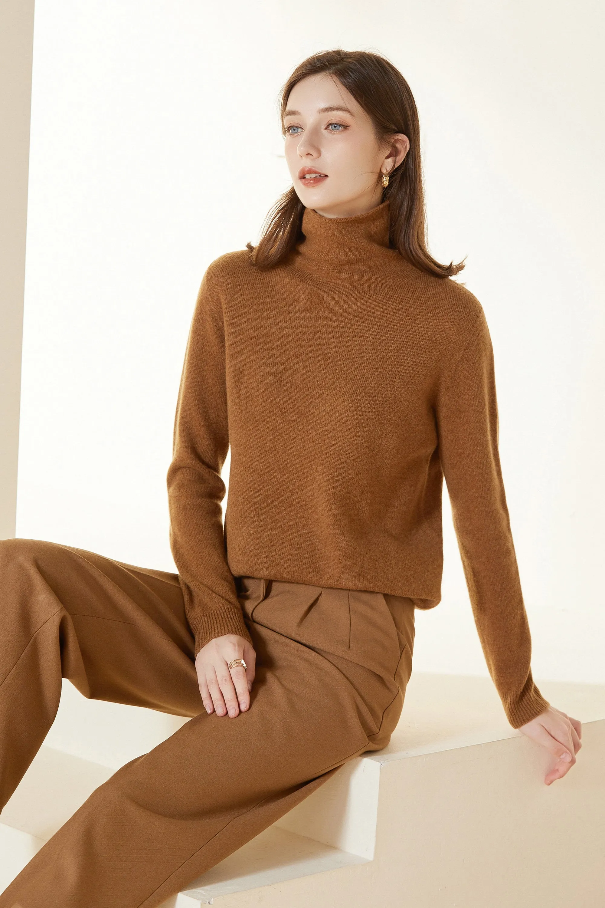 Sylphide | Maia Camel Rollneck Wool Sweater