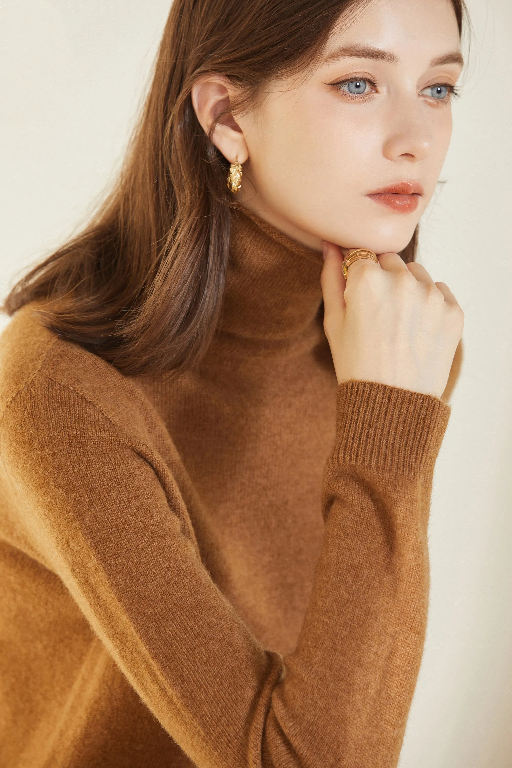 Sylphide | Maia Camel Rollneck Wool Sweater