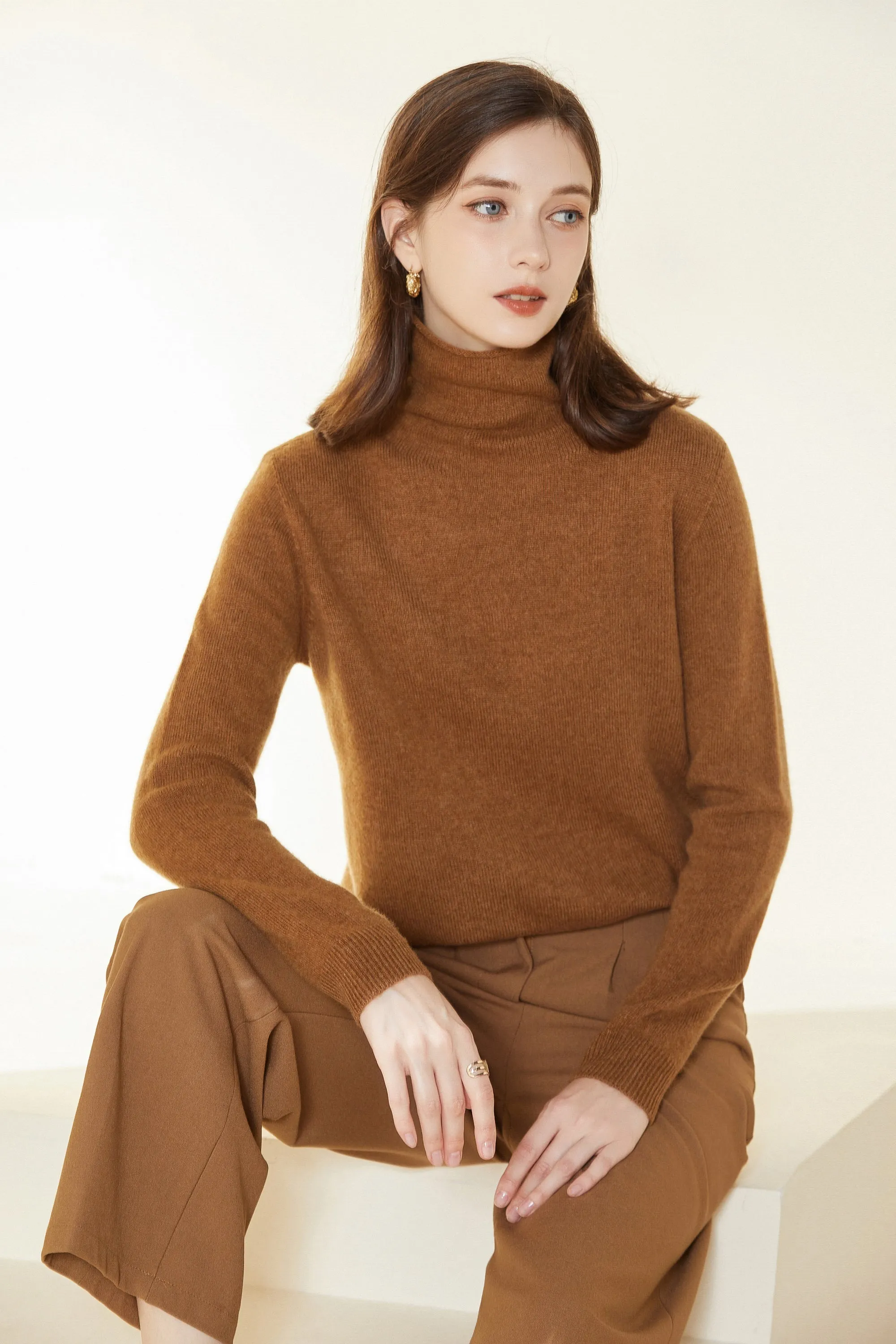 Sylphide | Maia Camel Rollneck Wool Sweater