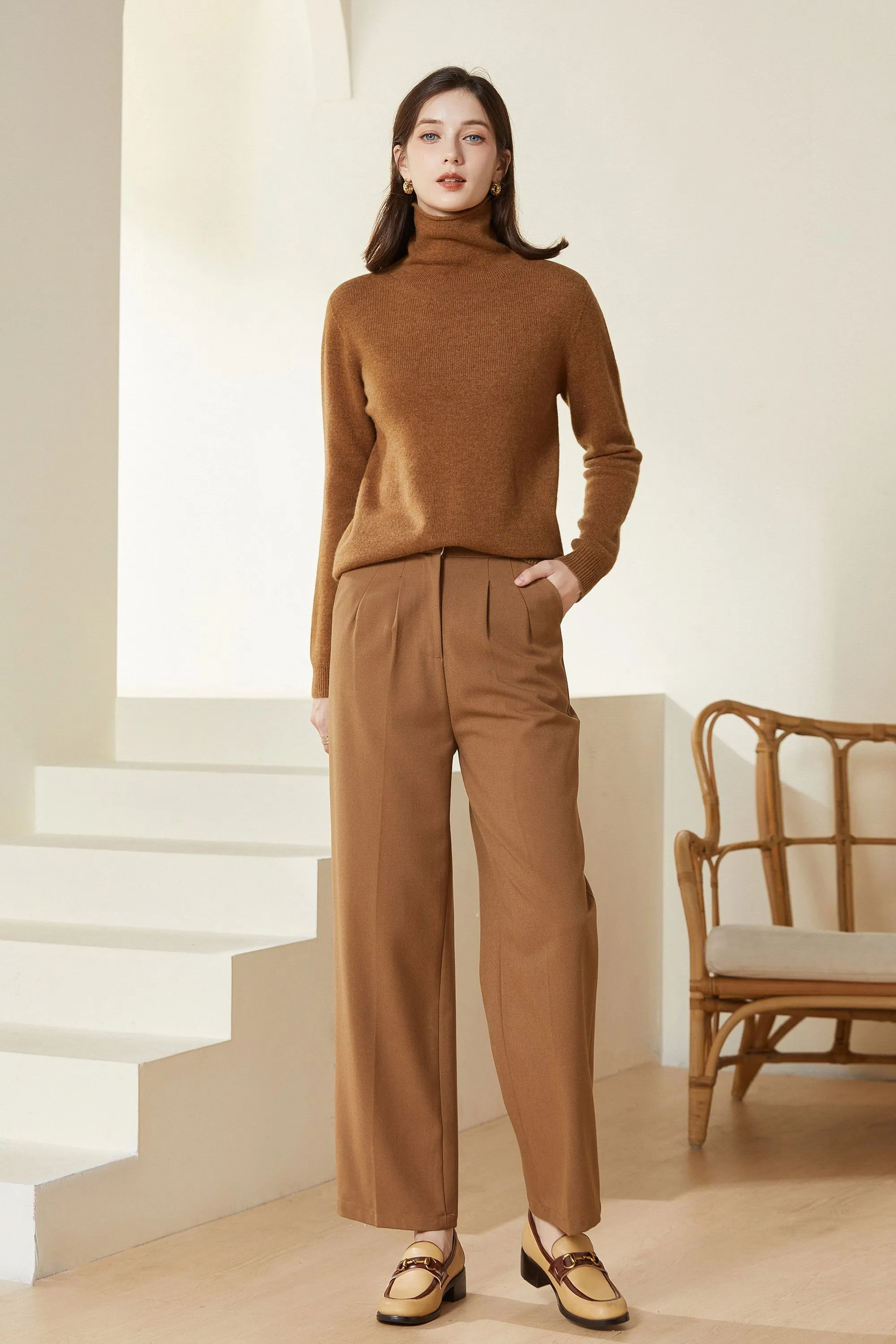 Sylphide | Maia Camel Rollneck Wool Sweater