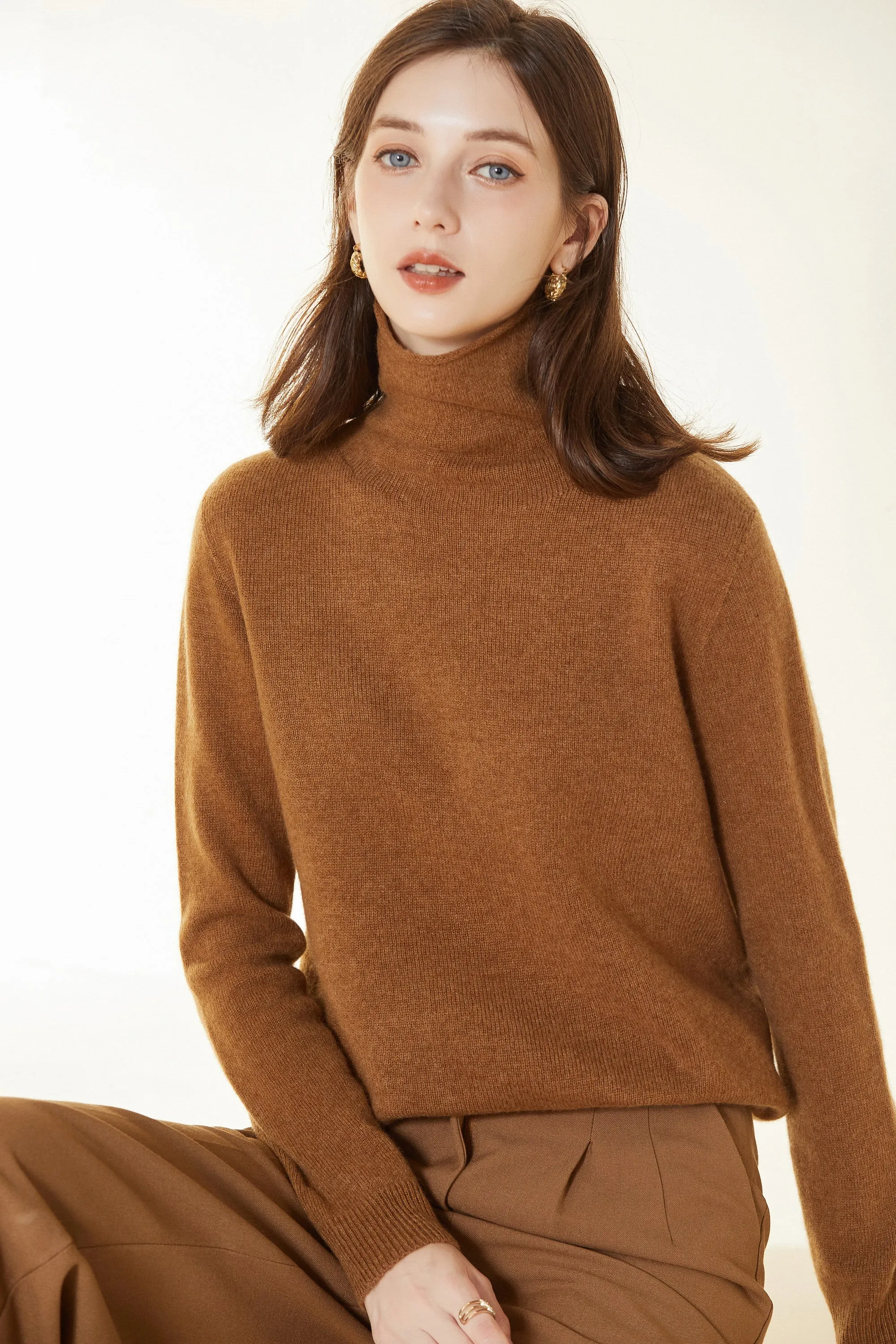 Sylphide | Maia Camel Rollneck Wool Sweater