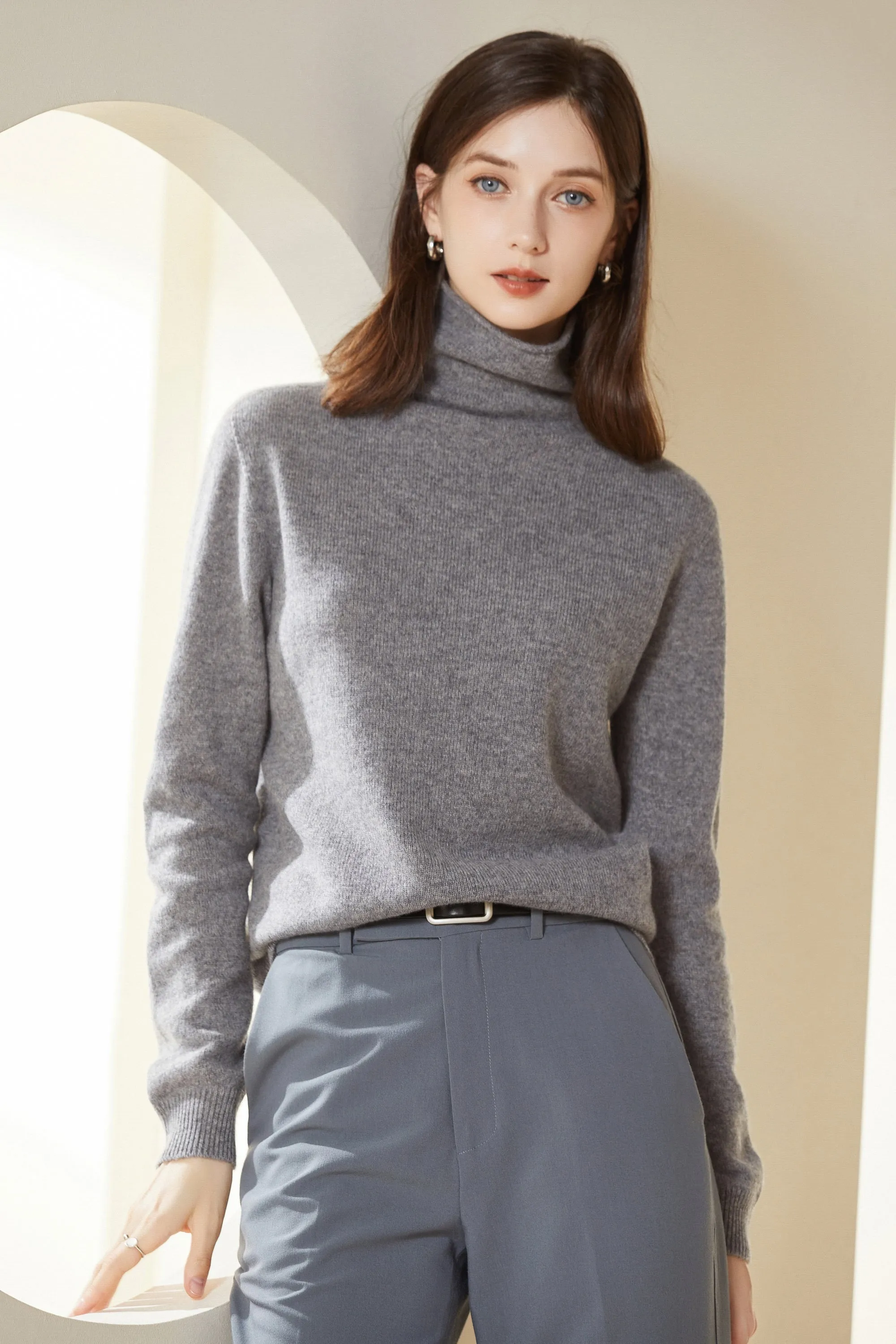 Sylphide | Maia Gray Rollneck Wool Sweater