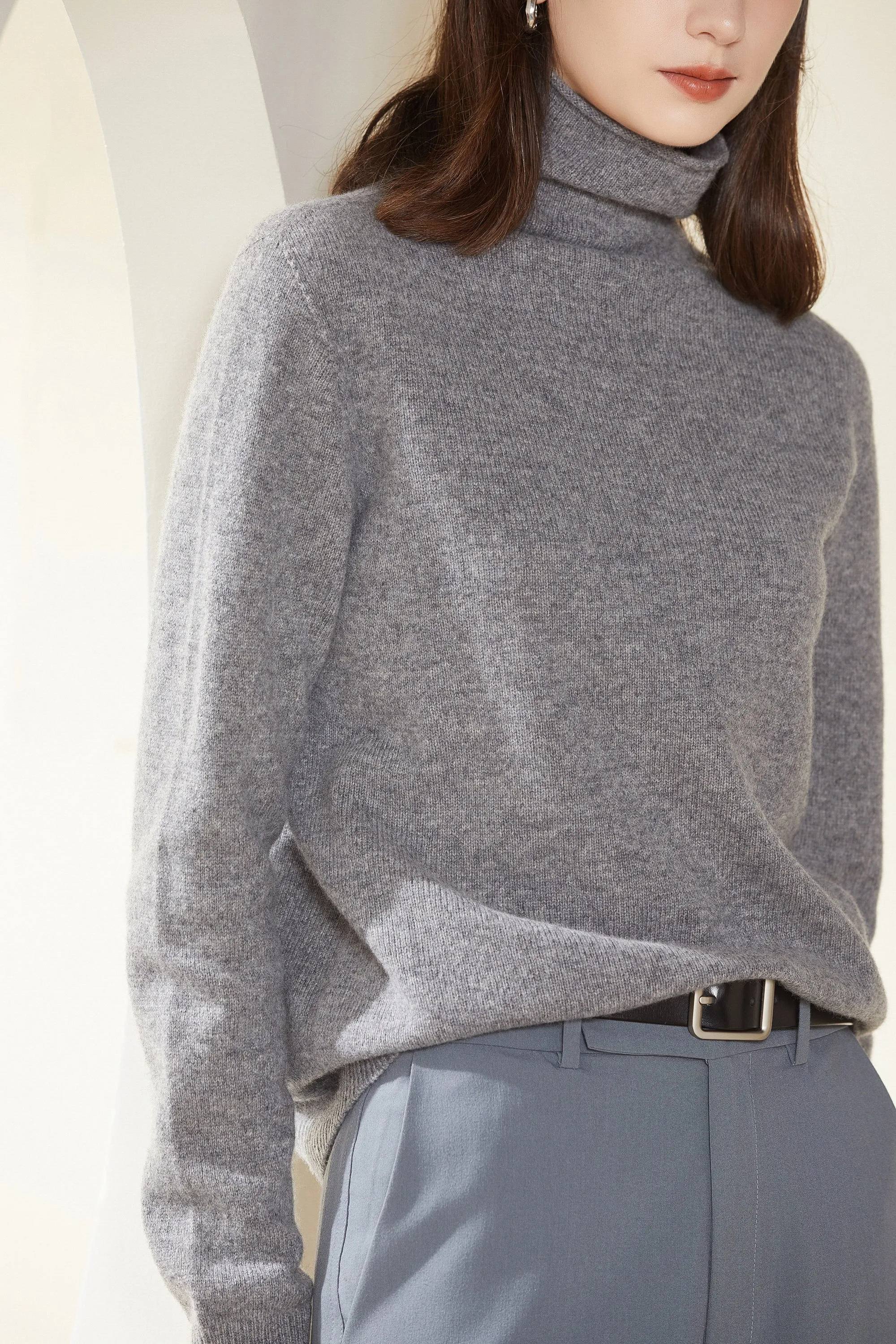 Sylphide | Maia Gray Rollneck Wool Sweater