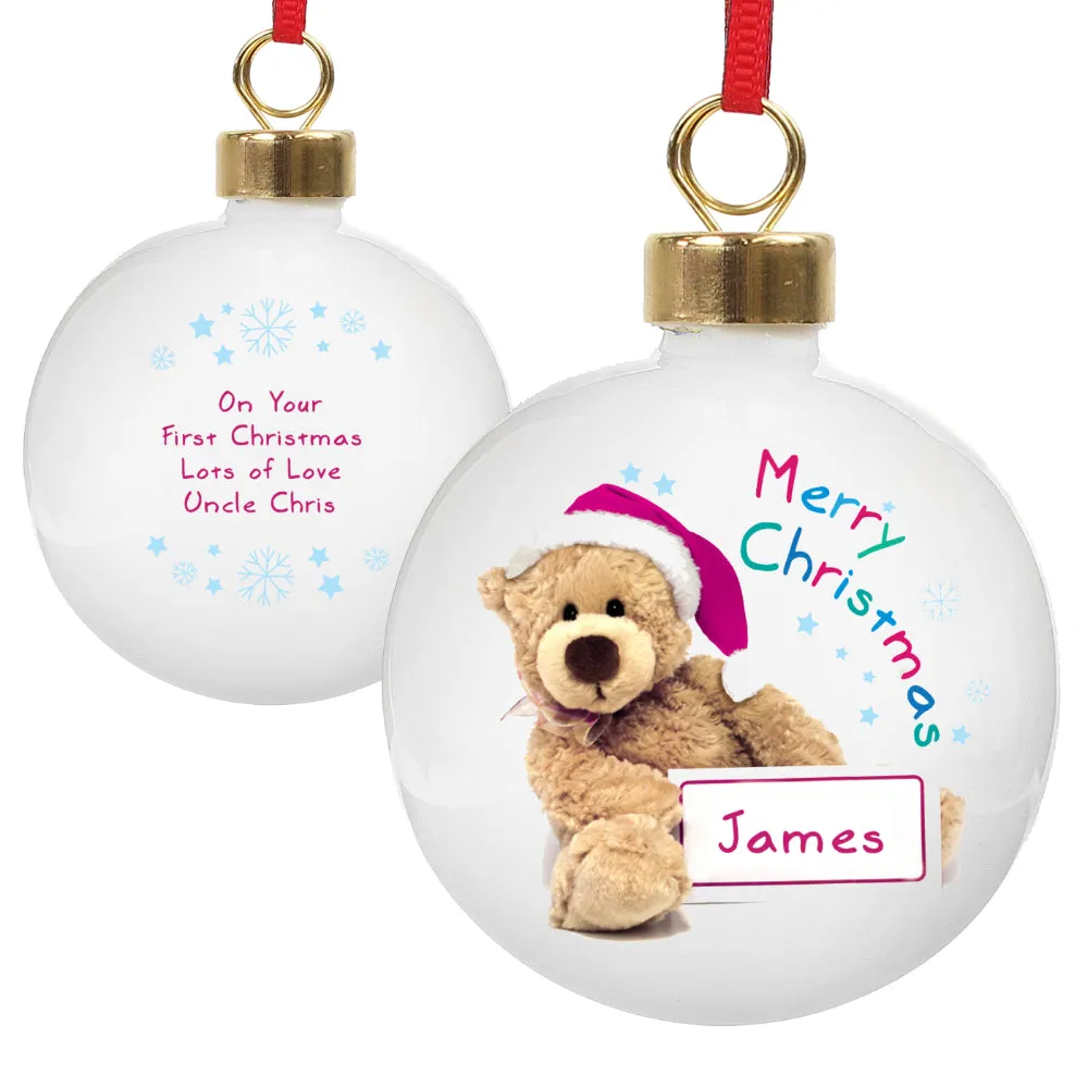 Teddy - Personalised Christmas Bauble