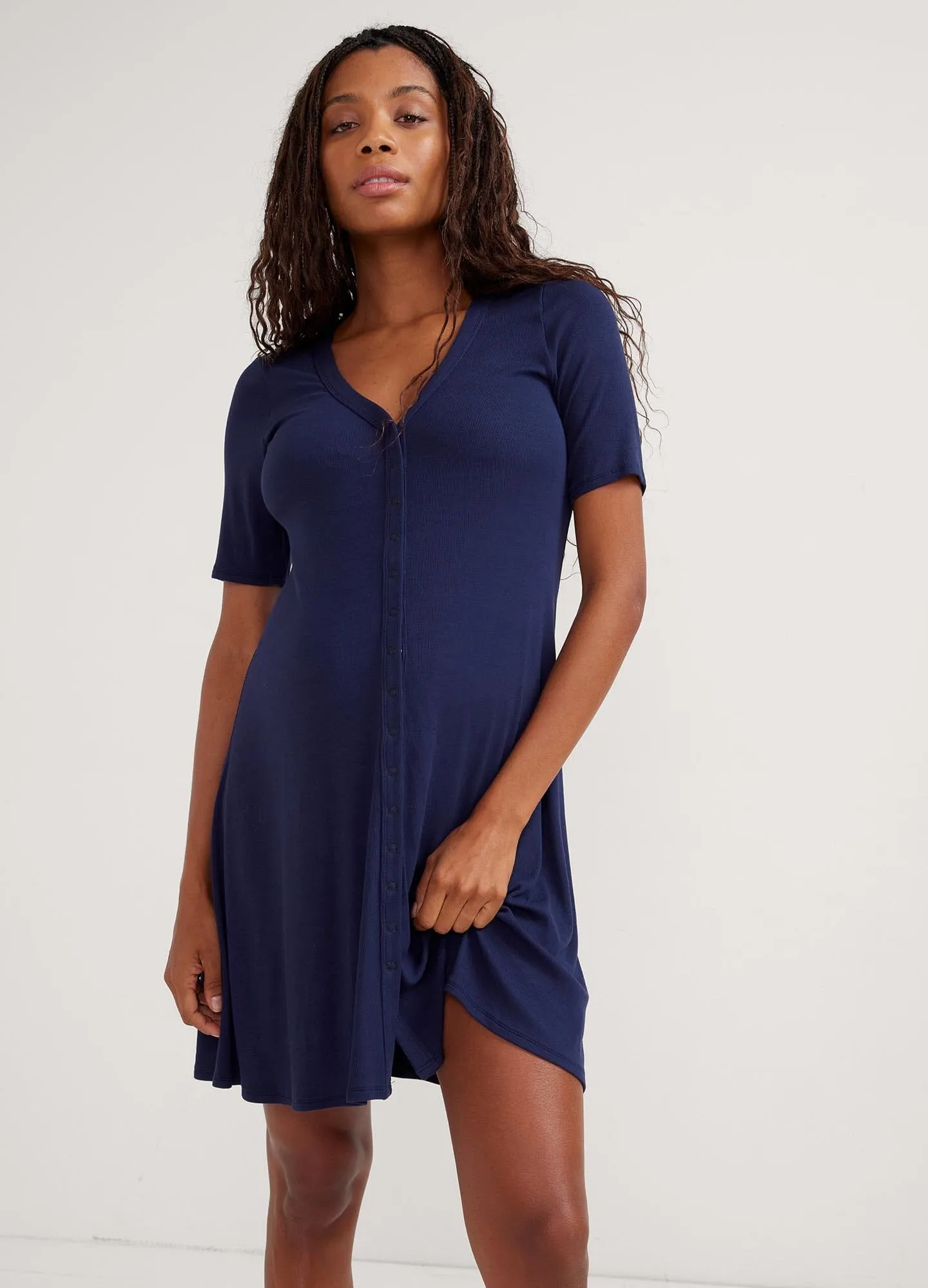 The Softest Rib Nursing Mini Dress