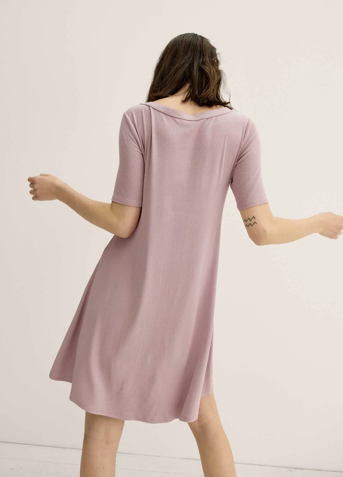 The Softest Rib Nursing Mini Dress