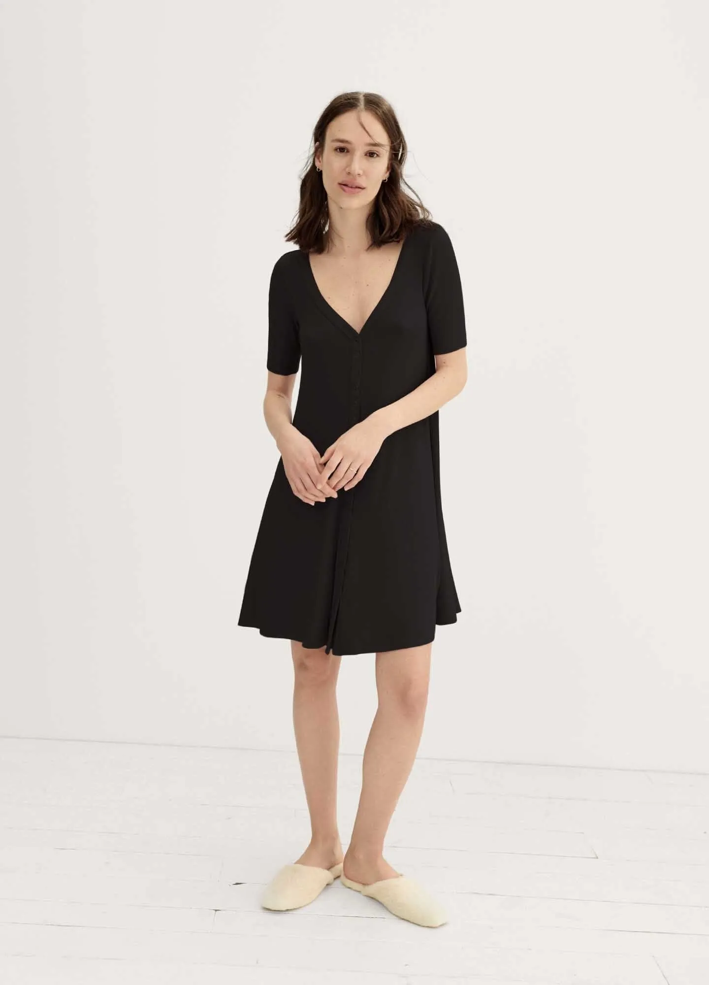 The Softest Rib Nursing Mini Dress