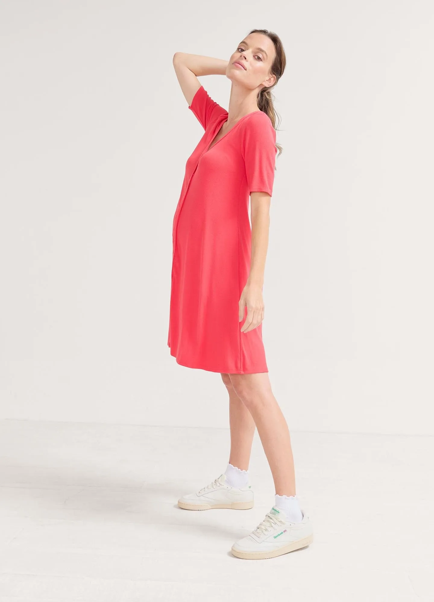 The Softest Rib Nursing Mini Dress