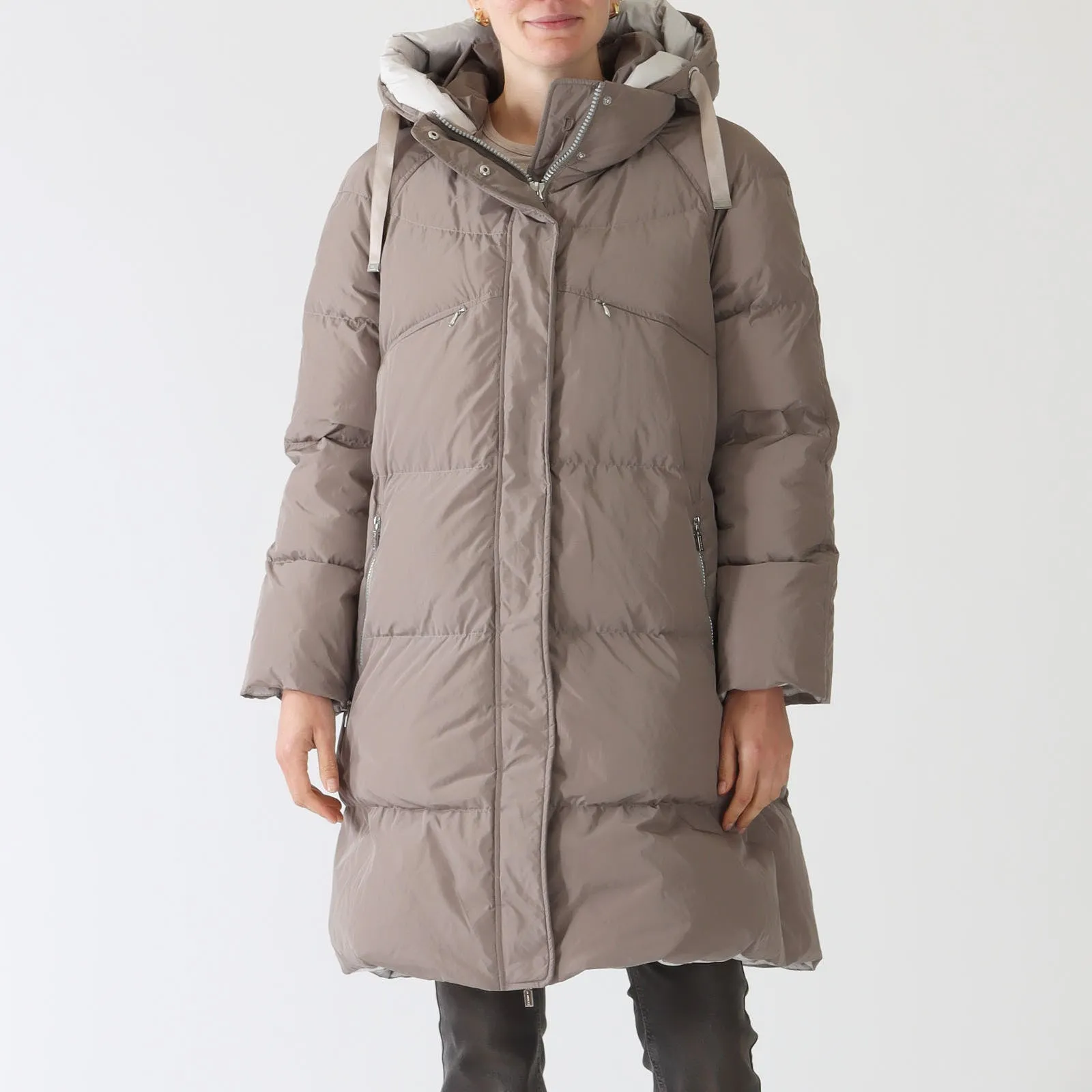 Tortora Hooded Down Quilted Coat