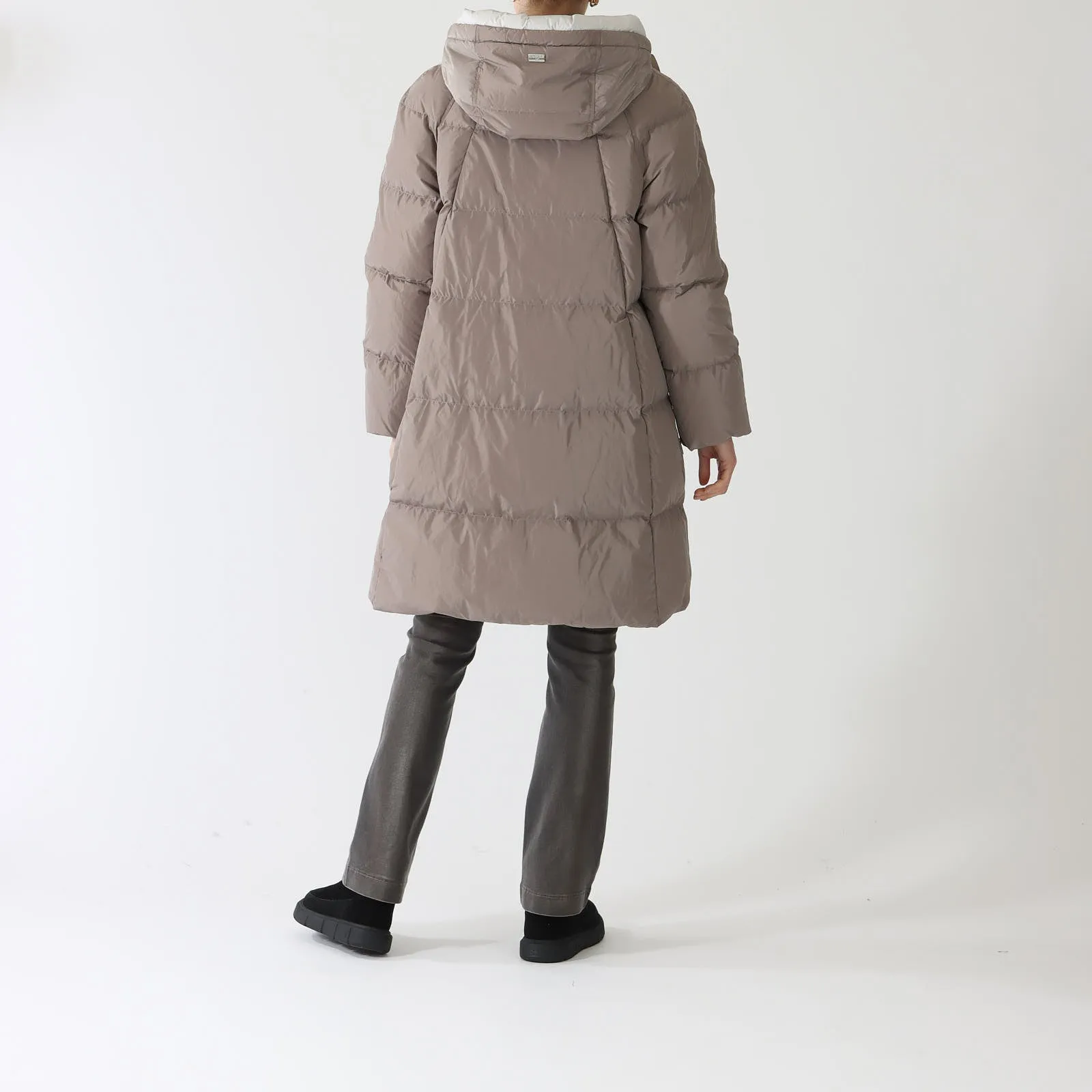 Tortora Hooded Down Quilted Coat