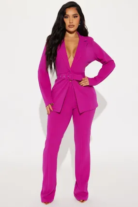 True Leader Blazer Pant Set - Magenta