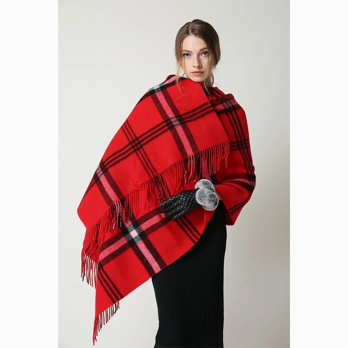 Ugg 100% Australian Merino Wool Reversible Wrap Red