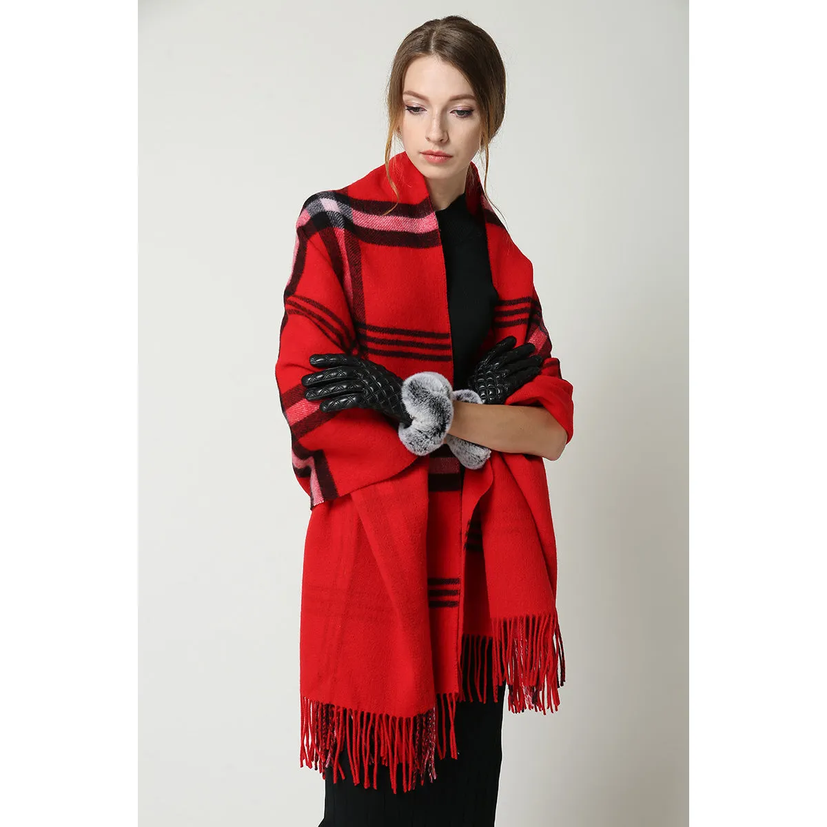 Ugg 100% Australian Merino Wool Reversible Wrap Red