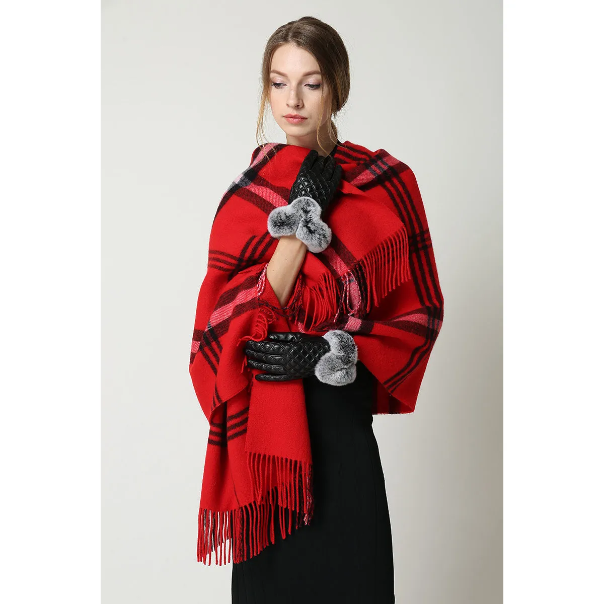 Ugg 100% Australian Merino Wool Reversible Wrap Red