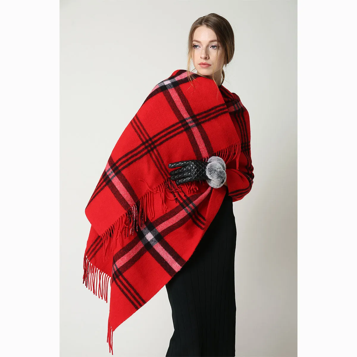 Ugg 100% Australian Merino Wool Reversible Wrap Red