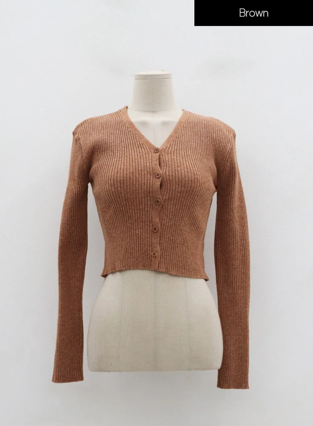 V-Neck Cropped Knit Cardigan ID07