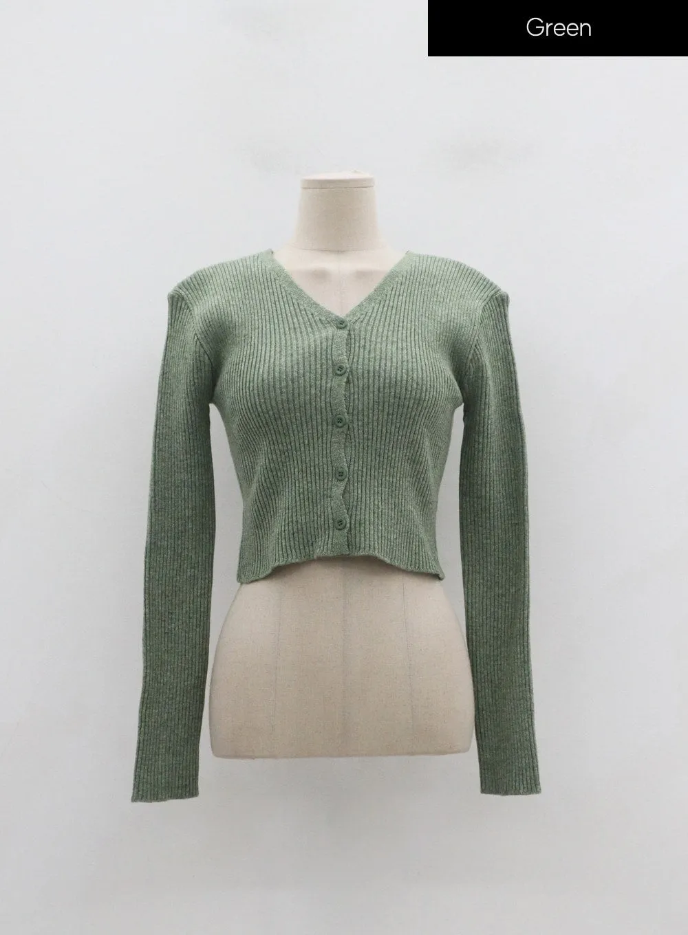 V-Neck Cropped Knit Cardigan ID07