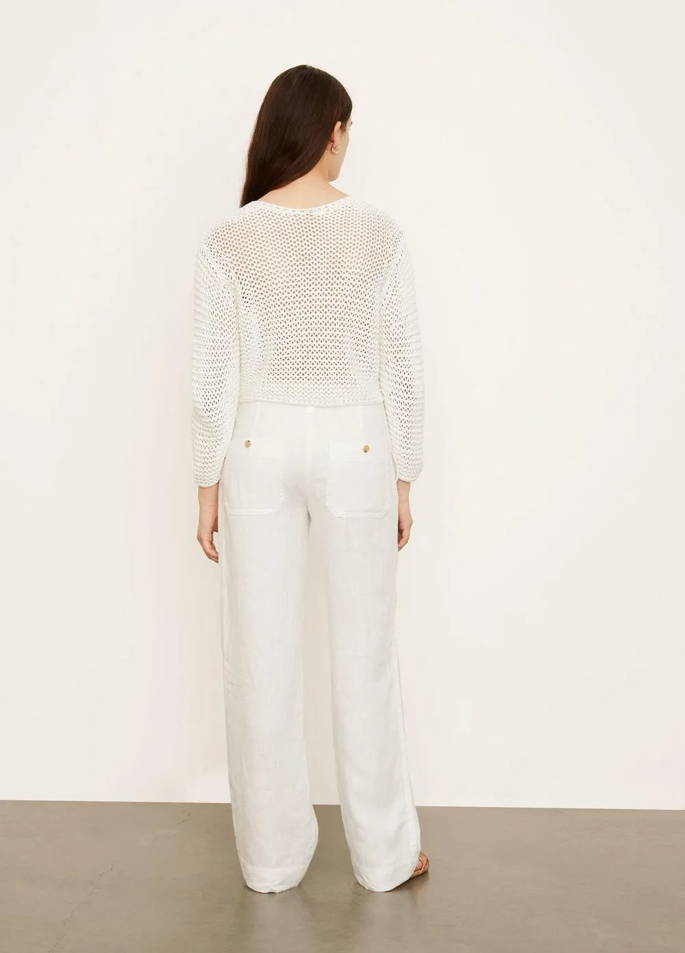 Vince - Tie Front Pull on Pant in Optic White